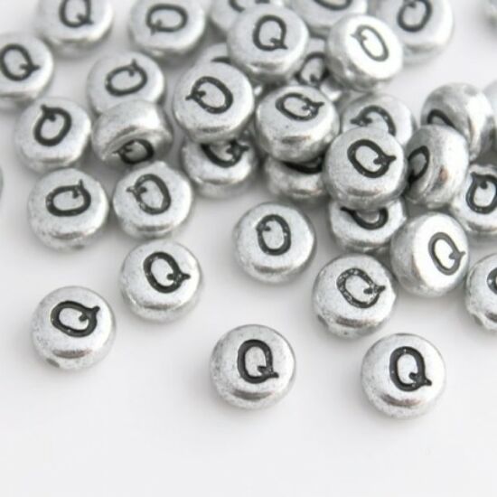 Ezüst betű gyöngy - Q