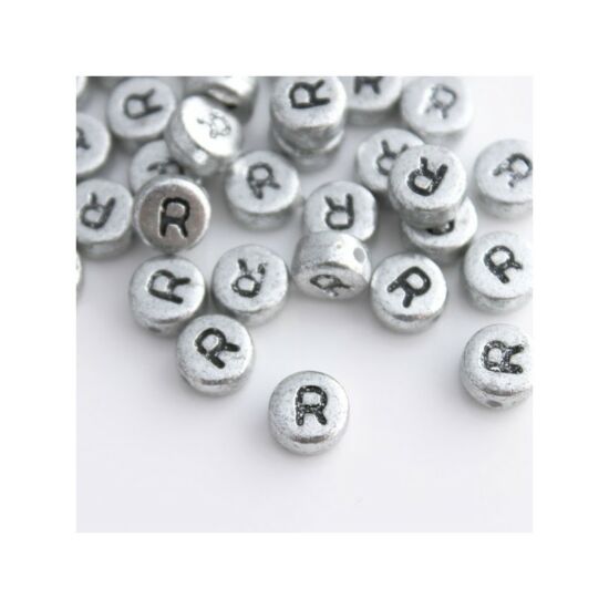 Ezüst betű gyöngy - R