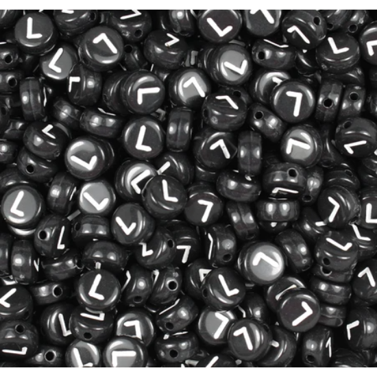 Fekete betű gyöngy - L