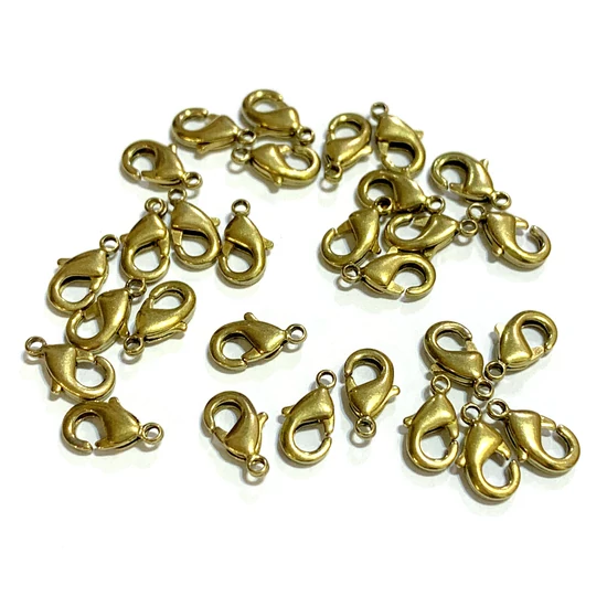 Delfinkapocs - 7x12mm - sárgaréz színben - Nikkelmentes!