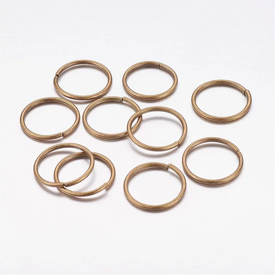 Karika - 14x1,5mm - antik sárgaréz színben - Nikkelmentes!