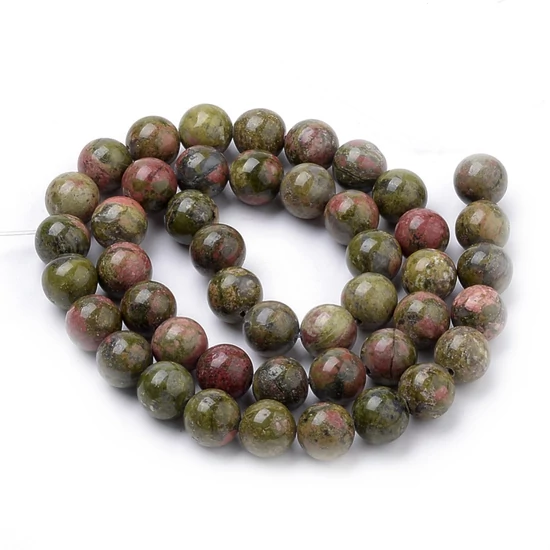 Ásványgyöngy - Természetes Unakite - 10mm
