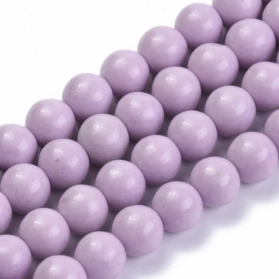 Természetes Ásványgyöngy - 8mm - Achát - lila színben