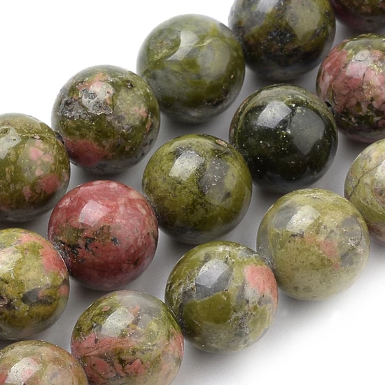Ásványgyöngy - Természetes Unakite - 10mm