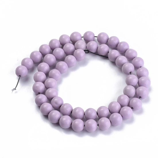 Természetes Ásványgyöngy - 8mm - Achát - lila színben