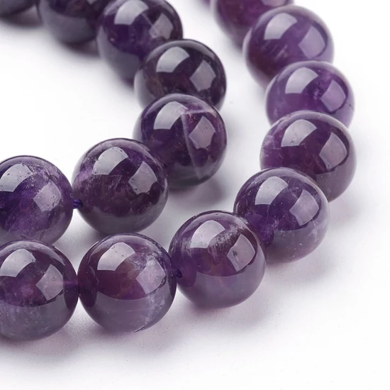 Ásványgyöngy - Természetes Ametiszt - 10mm