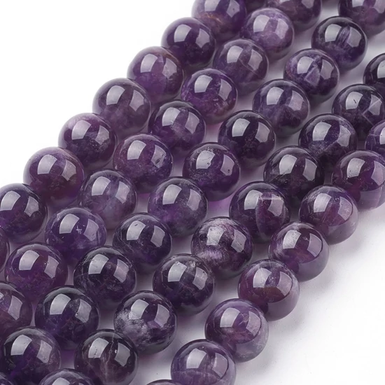 Ásványgyöngy - Természetes Ametiszt - 10mm