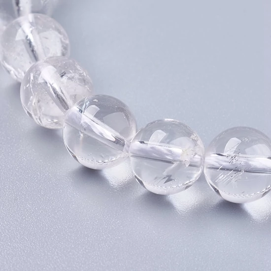 Ásványgyöngy - 8mm - Természetes Hegyikristály - víztiszta