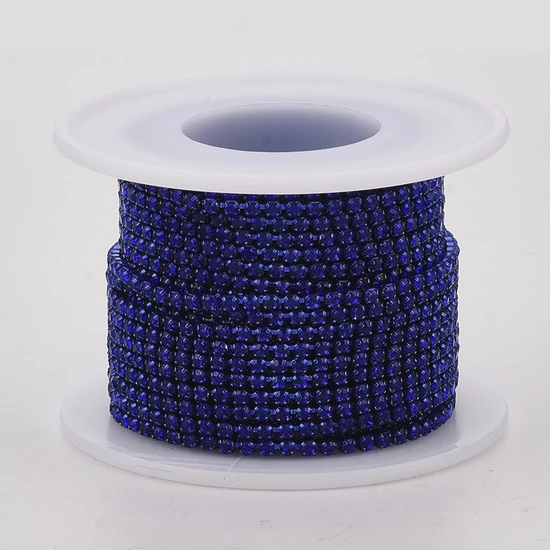 Lánc - strasszos - 2,1mm - halvány zafír kék színben