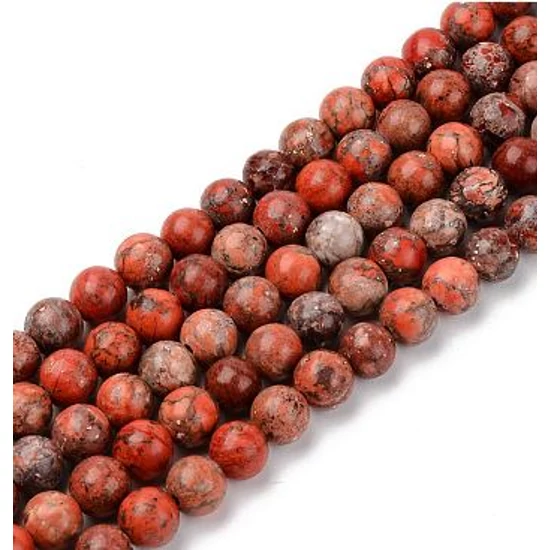 Természetes Ásványgyöngy - 8mm - Festett - Türkiz - korall színben