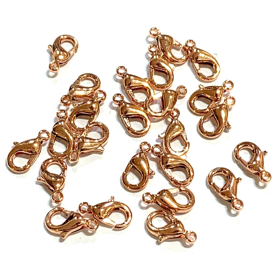 Kapocs - delfin - 12x7mm - Élénk Rózsaarany színben
