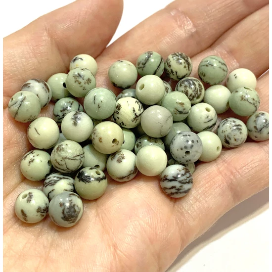 Ásványgyöngy - Természetes dendritikus Chohua Jáspis - 8mm 