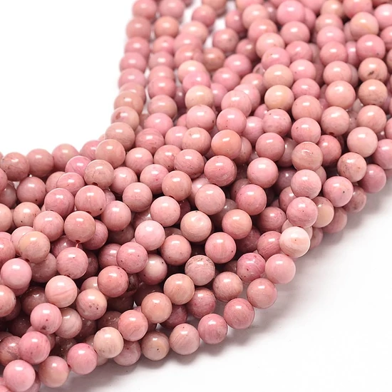 Ásványgyöngy - 8mm – Természetes Rhodonit