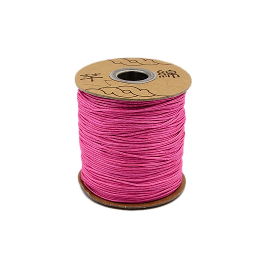 Makramé zsinór - környezetbarát festett - 1.0mm - élénk pink színben