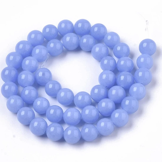 Ásványgyöngy - szintetikus – 8mm - világító - kő - búzavirágkék színben 