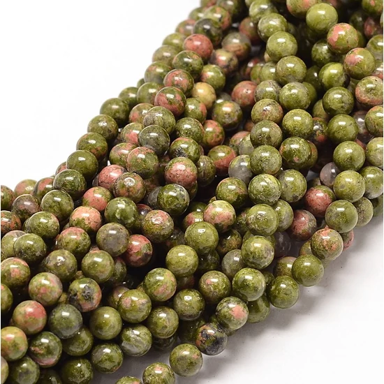 Ásványgyöngy - 8mm -  Unakite