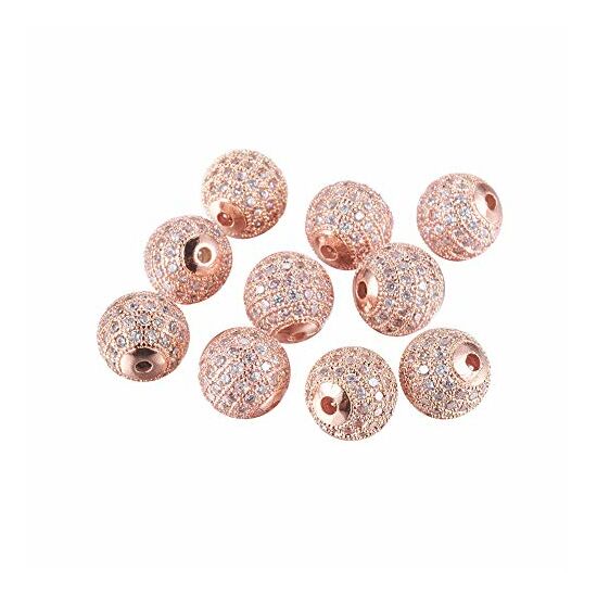 Köztes gyöngy - Cirkón - 6mm - gömb alakú - rózsaarany színű foglalatban
