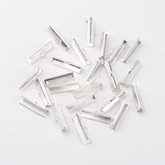 Szalagvég - 20mm - platina ezüst színben (10db) 