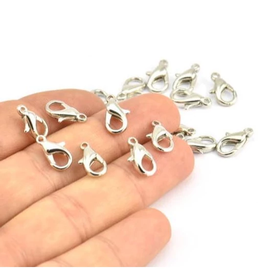 Delfinkapocs - 14x8mm - ezüst színű nagy méret - Ólom és Kadmiummentes