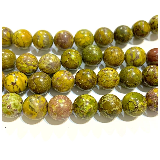 Természetes Ásványgyöngy - 8mm - Festett - Türkiz - halvány keki színben
