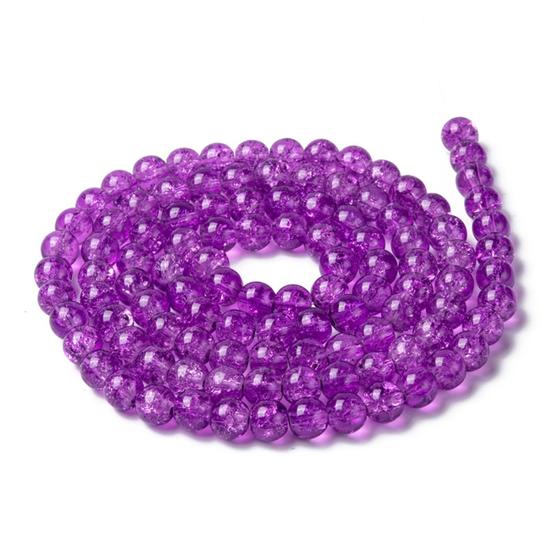 Üveggyöngy - Viola színben - robbantott - 8mm