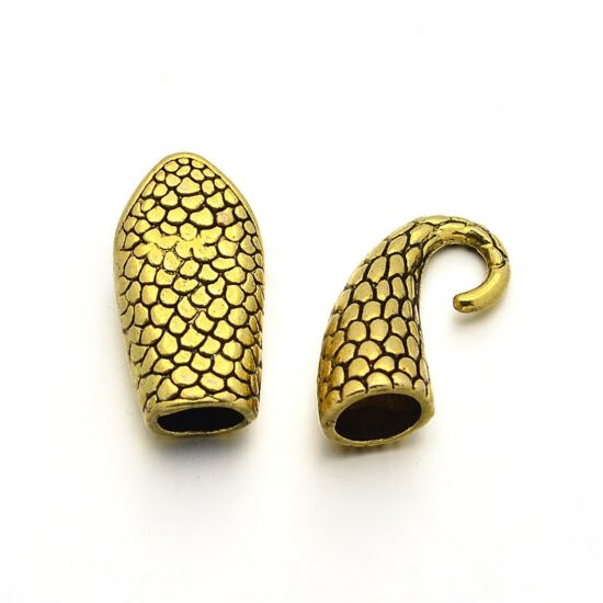 Kapocs - Kígyó alakban - ragasztható - antik arany színű - Ólom és kadmiummentes!