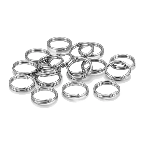 Szerelőkarika - 7mm - platina - dupla