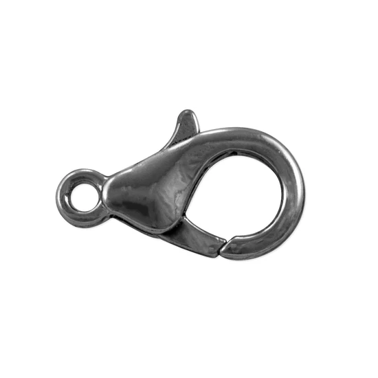 Delfinkapocs - 14x8mm-  fekete színű - ólommentes és kadmiummentes