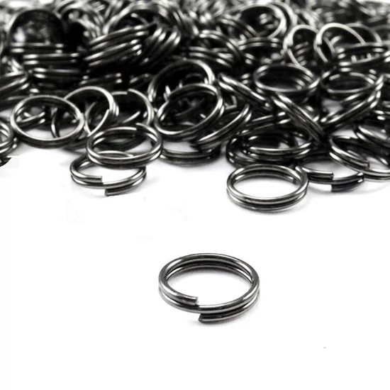 Szerelőkarika - 4mm - hematit - dupla