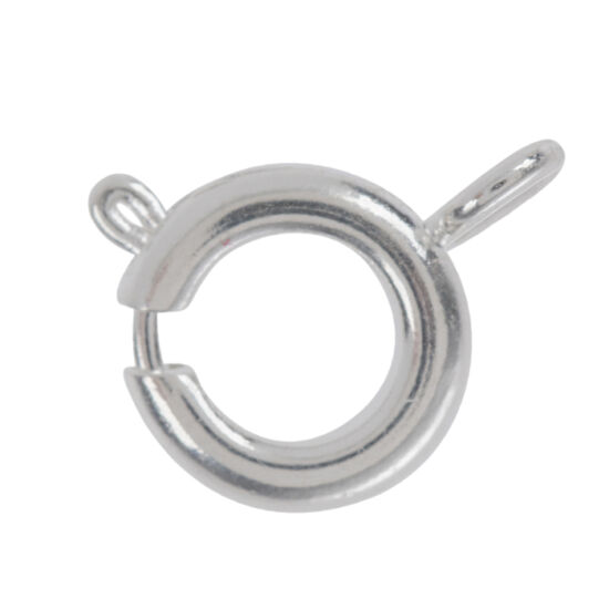 Kapocs - kerek - 6mm - rugós gyűrű -  ezüst színben