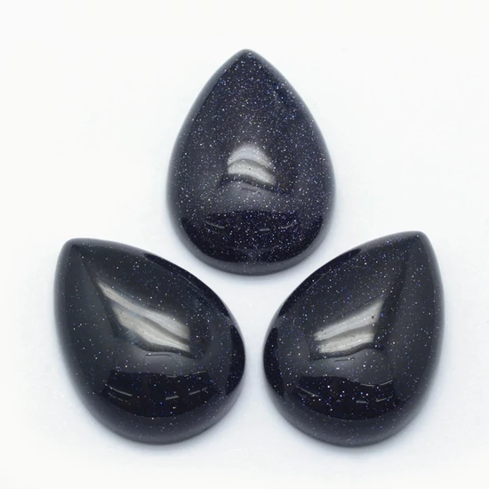 Szintetikus ásvány kaboson - napkő - 25x18mm - csepp alakban