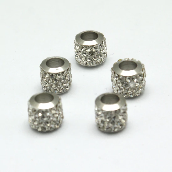 Köztes - 7,5x8,5mm - nagy lyukú - kristály platina rondella