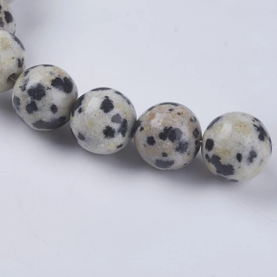 Ásványgyöngy - Természetes Dalmata Jáspis - 8mm
