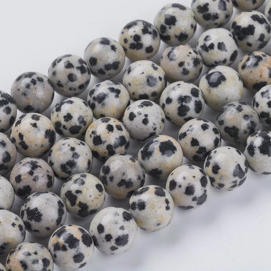 Ásványgyöngy - Természetes Dalmata Jáspis - 8mm