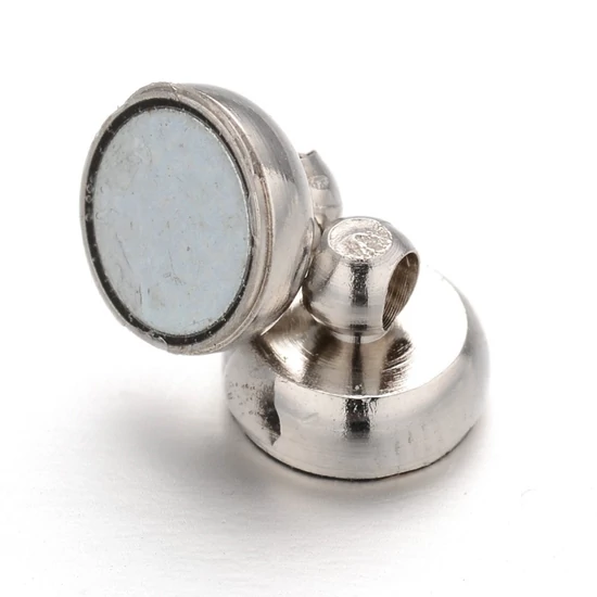 Mágnes - kapocs - 7x11mm - platina ezüst színű - Nikkelemnetes! 