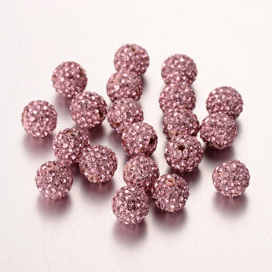 Shamballa gyöngy - halvány rózsaszín színben - 8mm 