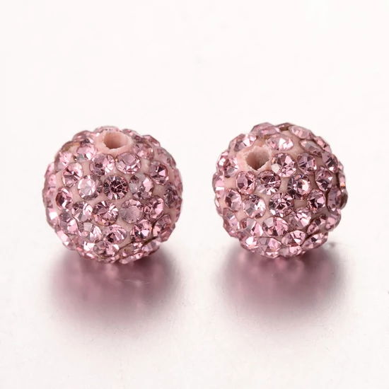 Shamballa gyöngy - halvány rózsaszín színben - 8mm 
