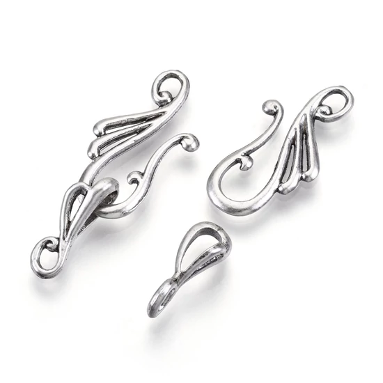 Ékszerkapocs - összeakasztós karabiner - 25x13mm - platina ezüst színben - kadmiummentes és ólommentes