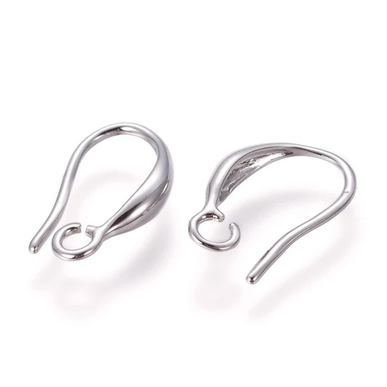 Fülbevaló alap - 15x8,5mm - platina ezüst színben 