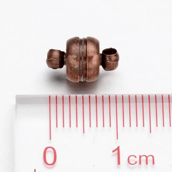 Mágnes- kapocs - 7x11mm - vörös antik színű