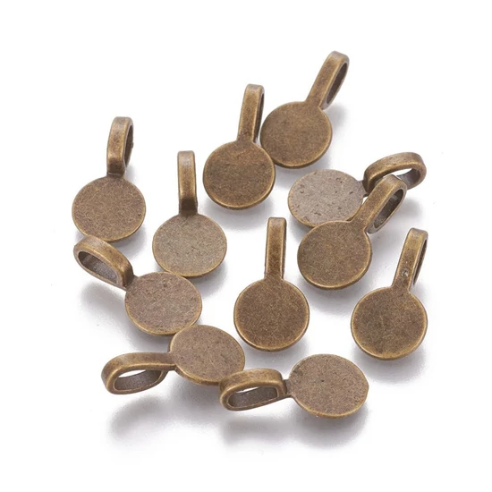 Medálakasztó - ragasztható - 18x10mm - sárgaréz színben  - Nikkelmentes! 