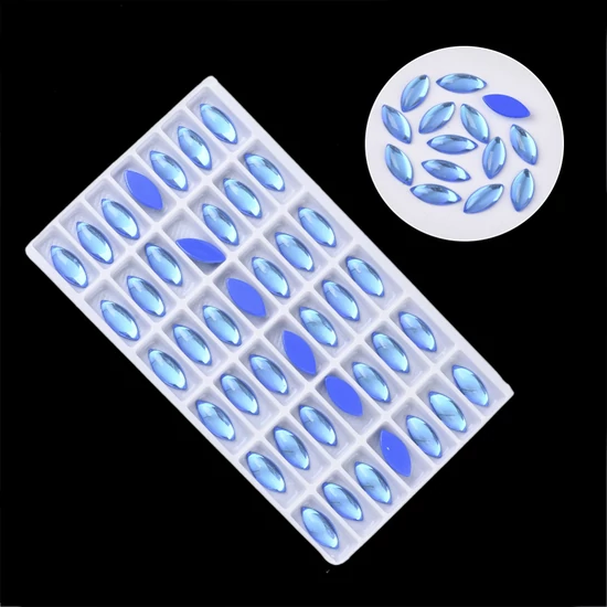 K9 üveg – 15x7mm - szem - kaboson - Royal Blue