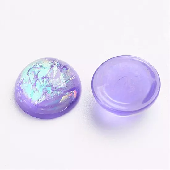 Kaboson - 12mm - félgömb - gyanta - lila opál színben