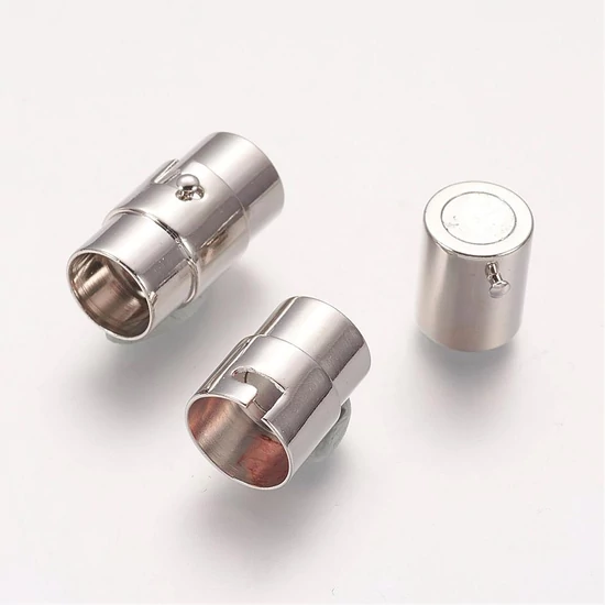 Kapocs - 18x10mm - mágnes - cső - antik sárgaréz színben