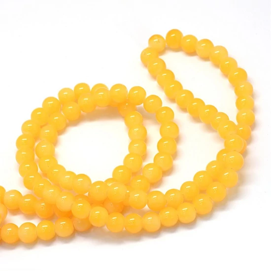 Üveggyöngy - 8mm - áttetsző sárga színben (10db)
