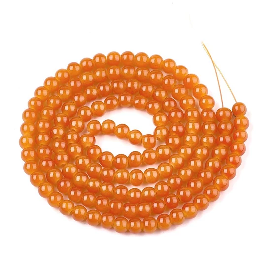 Üveggyöngy - 8mm - opálos narancs színben (10db) 