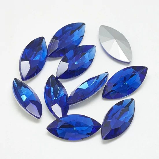 Kristály - 15x7mm - szem - sapphire