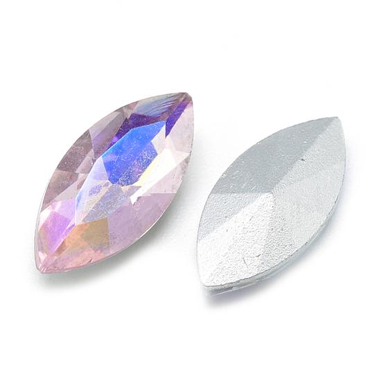 Kristály - 15x7mm - szem - kaboson - Pearl Pink