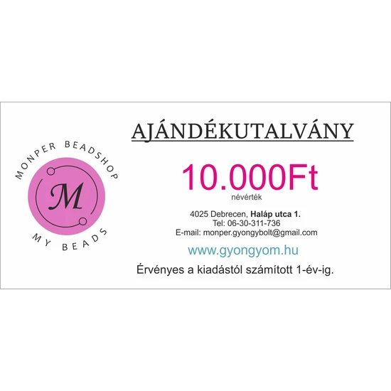 Ajándékutalvány 10 000 Ft értékben