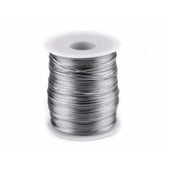 Szatén zsinór - ezüst szürke színben - 3mm